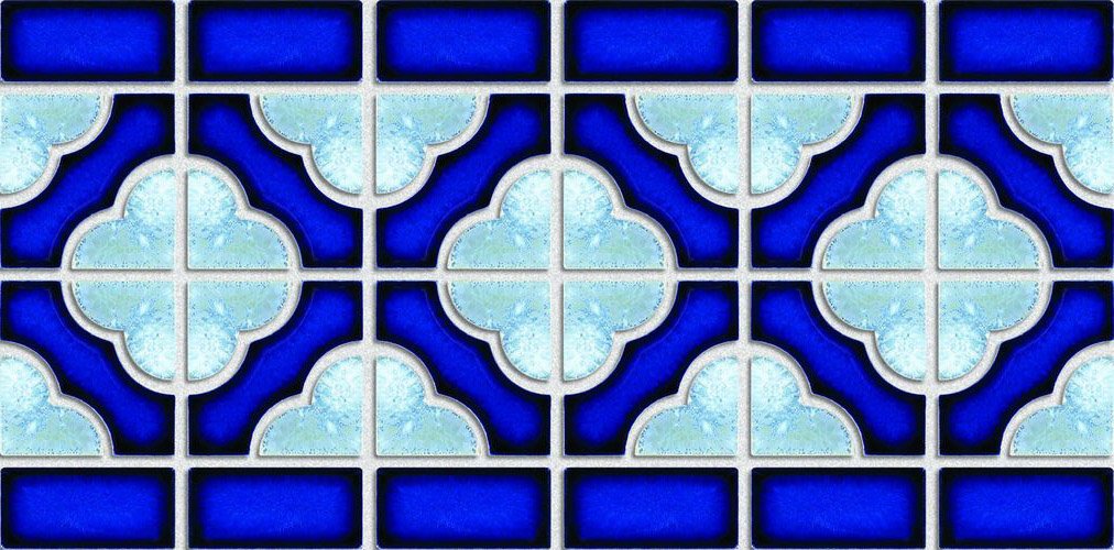 Бордюры NS Mosaic BW0020, цвет голубой, поверхность матовая, прямоугольник, 150x306