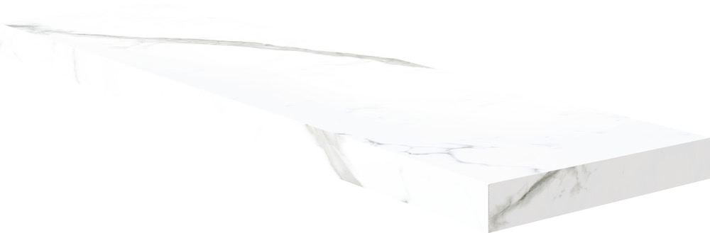 Ступени Cerdomus Statuario Ang Dx Grad C Retta Puro Lev 66747, цвет белый, поверхность полированная, прямоугольник с капиносом, 330x1200