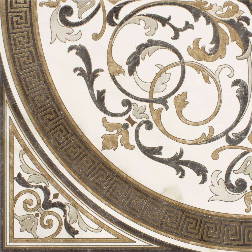 Панно Ricchetti Marble Boutique Rosone Caldo Lux Ret, цвет коричневый, поверхность глянцевая, квадрат, 1190x1190