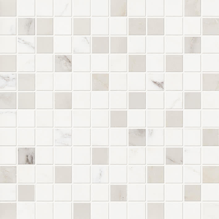 Мозаика Ascot Glamourwall Mix Calacatta GMCX10, цвет белый, поверхность глянцевая, квадрат, 300x300