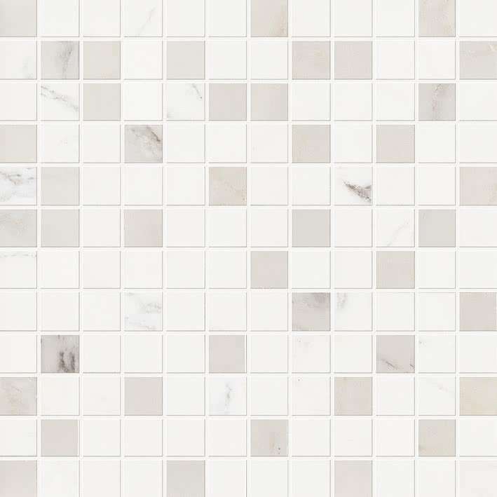 Мозаика Ascot Glamourwall Mix Calacatta GMCX10, цвет белый, поверхность глянцевая, квадрат, 300x300