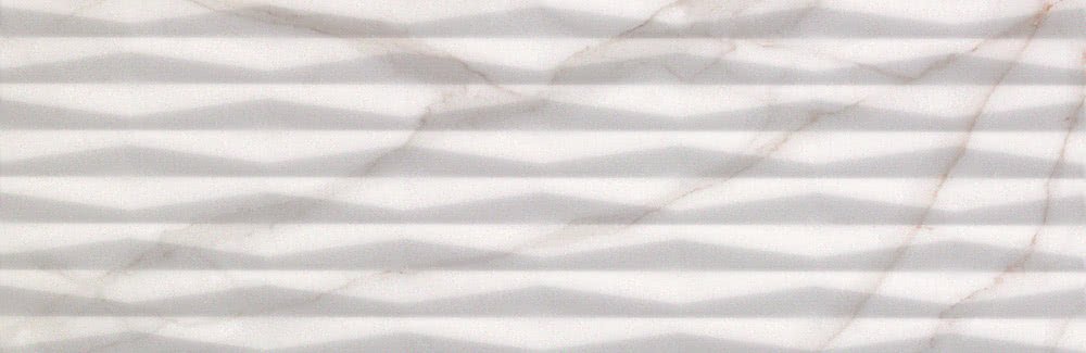 Керамическая плитка Fap Roma 75 Fold Calacatta fLSY, цвет белый, поверхность 3d (объёмная), матовая, прямоугольник, 250x750