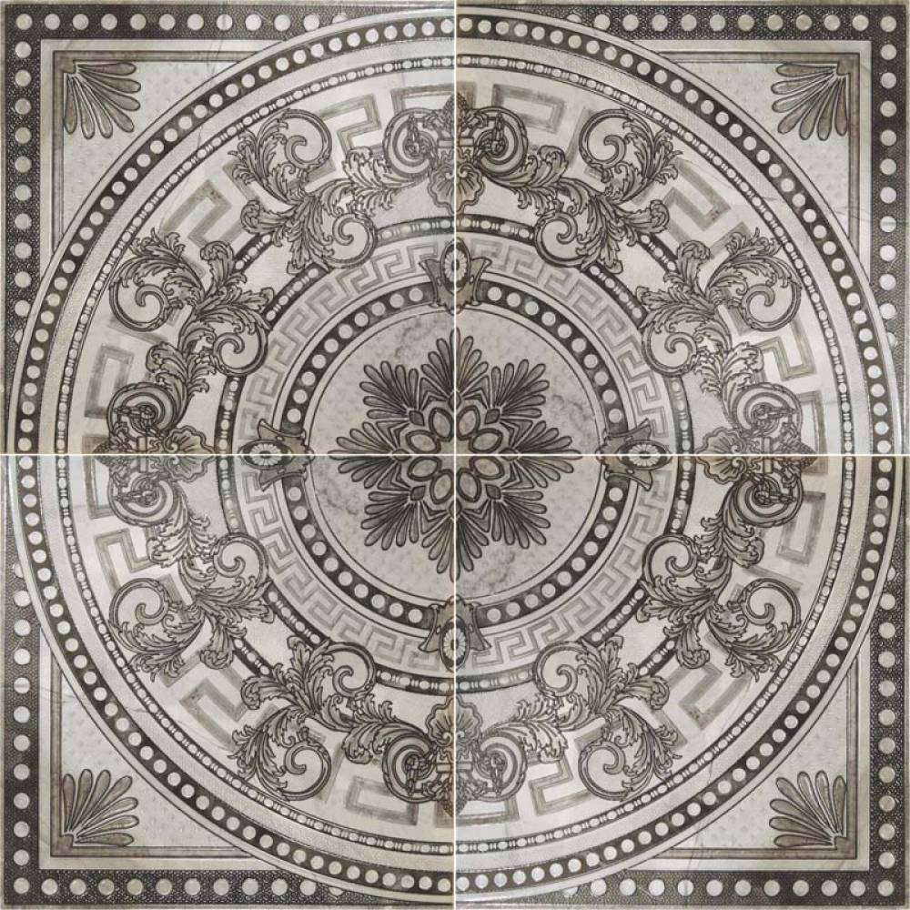 Декоративные элементы APE Rex Roseton Noor Pearl, цвет серый, поверхность глянцевая, квадрат, 1200x1200