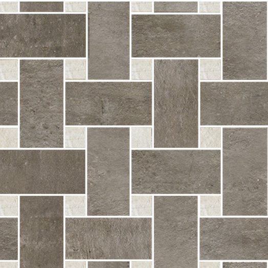 Мозаика Dom Approach Grey Mix Intreccio Toz White, цвет серый, поверхность матовая, квадрат, 333x333