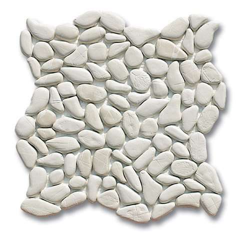 Мозаика Ker-av I Sassi di Sassuolo Ghiaietta Onda Superbianco KER-8000, цвет белый, поверхность матовая, квадрат, 300x300