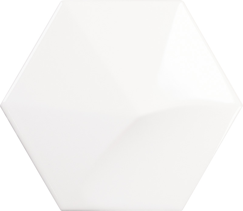 Керамическая плитка Equipe Magical 3 Oberland White 24439, цвет белый, поверхность глянцевая 3d (объёмная), шестиугольник, 107x124