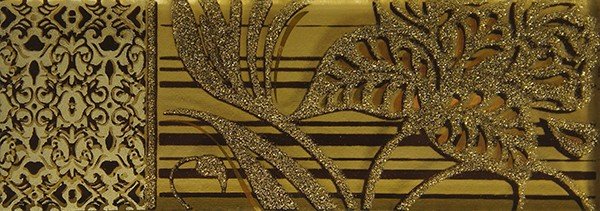 Вставки Rodnoe Siena Aktuell Insterto Gold, цвет коричневый, поверхность матовая, прямоугольник, 45x128