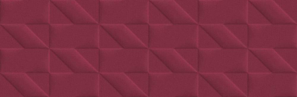 Керамическая плитка Marazzi Italy Outfit Red Struttura Tetris 3D M12C, цвет бордовый, поверхность матовая 3d (объёмная), прямоугольник, 250x760