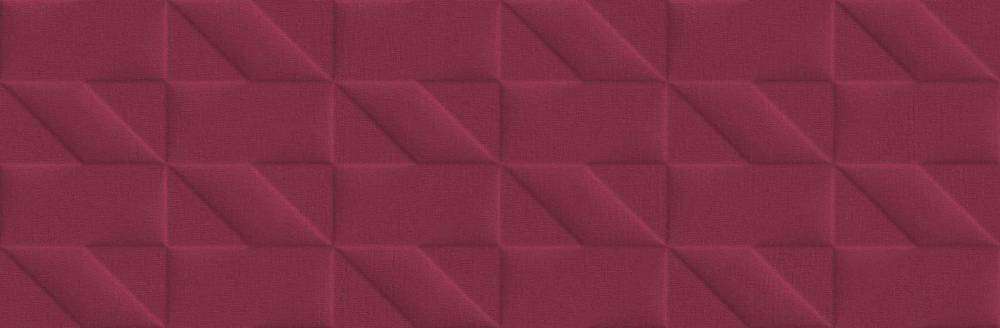 Керамическая плитка Marazzi Italy Outfit Red Struttura Tetris 3D M12C, цвет бордовый, поверхность матовая 3d (объёмная), прямоугольник, 250x760