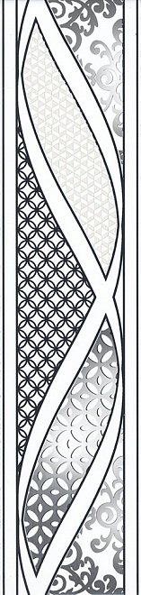 Бордюры Kerama Marazzi Бордюр Руаяль HGD\B314\13000R, цвет чёрно-белый, поверхность матовая, прямоугольник, 72x300