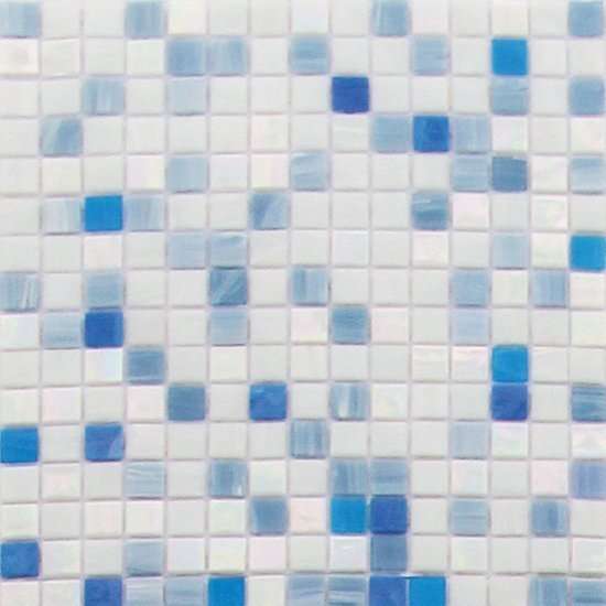Мозаика Alma Mosaic Растяжки 20 Navy(m) MIX 1 (первый микс), цвет белый голубой, поверхность глянцевая, квадрат, 327x327