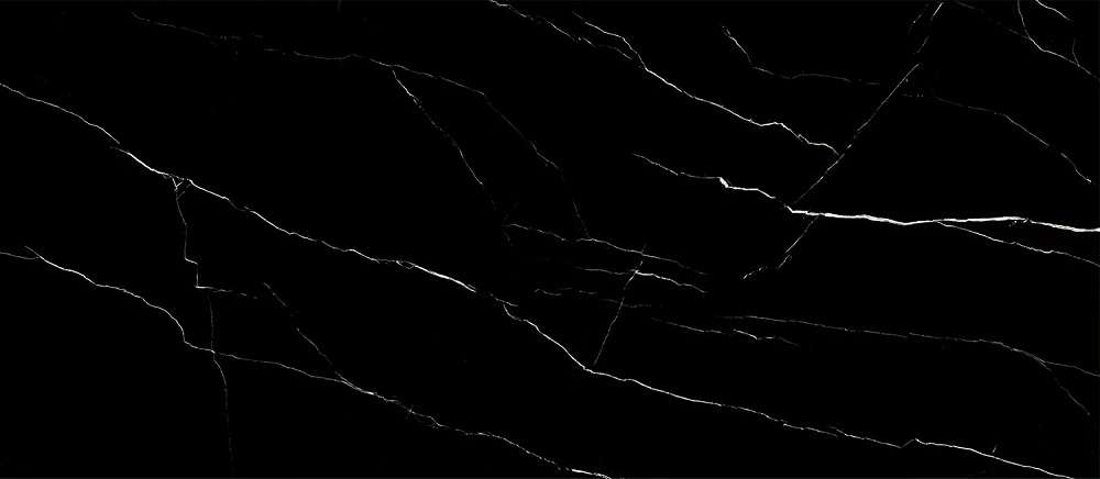 Широкоформатный керамогранит Staro Slab Marquina Olpse Luminous, цвет чёрный, поверхность глянцевая полированная, прямоугольник, 1200x2800