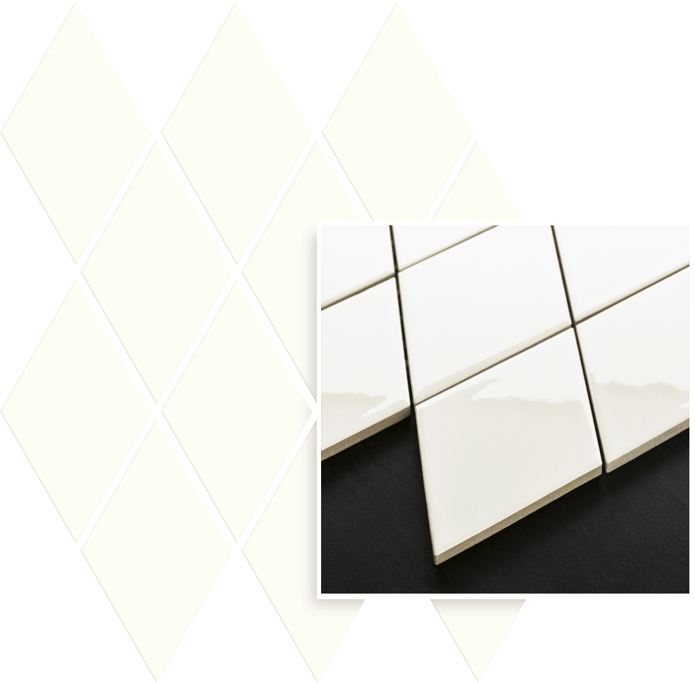 Мозаика Paradyz Uniwersalna Mozaika Prasowana Bianco Romb Pillow, цвет белый, поверхность матовая, прямоугольник, 206x237