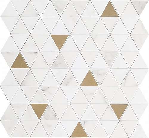 Мозаика Marazzi Italy Allmarble Wall Statuario Mosaico Tria Satin M8GZ, цвет белый, поверхность сатинированная, прямоугольник, 400x430