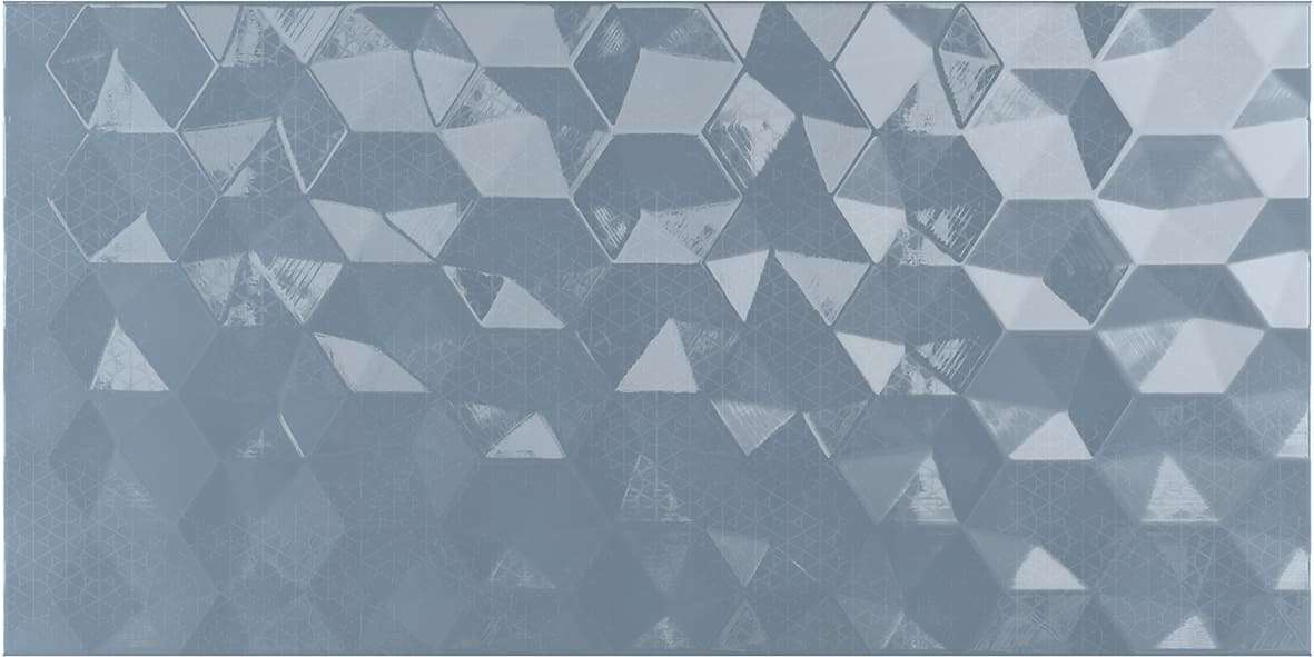 Керамическая плитка Axima Ницца Темная Рельеф, цвет голубой, поверхность глянцевая рельефная, прямоугольник, 250x500