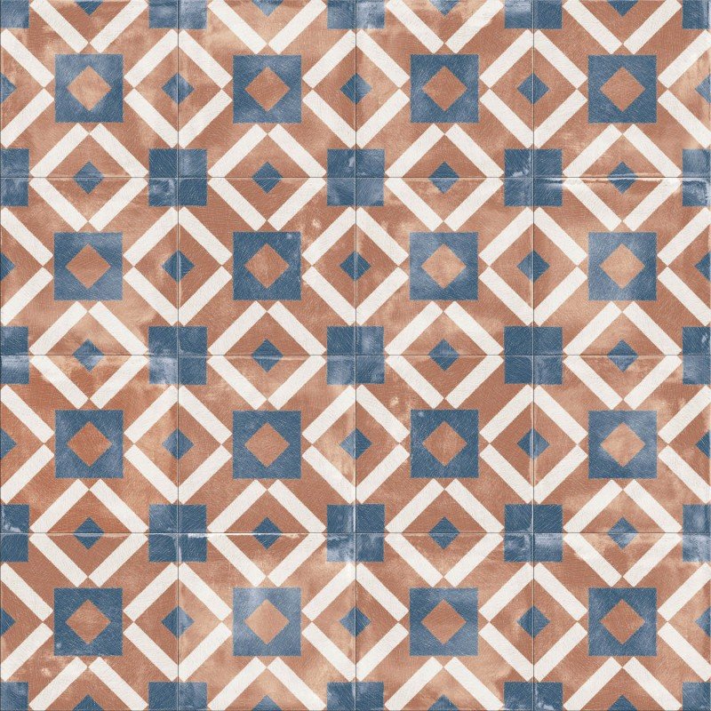 Керамогранит ABK Play Labyrinth Cotto PF60003370, цвет разноцветный, поверхность матовая, квадрат, 200x200