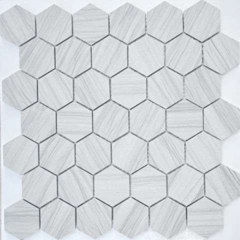 Мозаика Caramelle Mosaic Pietrine Hexagonal Dolomiti Bianco Mat, цвет белый, поверхность матовая, шестиугольник, 295x305