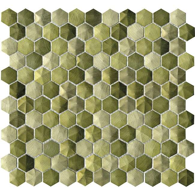 Мозаика L'Antic Colonial Colors Aluminium Olive L241714821, цвет зелёный, поверхность матовая, прямоугольник, 285x305
