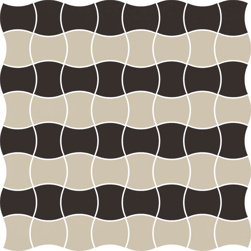 Мозаика Paradyz Modernizm Nero Mozaika Prasowana K.3,6X4,4 Mix B, цвет чёрно-белый, поверхность матовая, квадрат, 309x309
