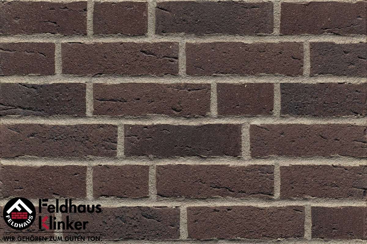 Клинкер Feldhaus Klinker Sintra Geo R697NF14, цвет чёрный, поверхность матовая, под кирпич, 71x240