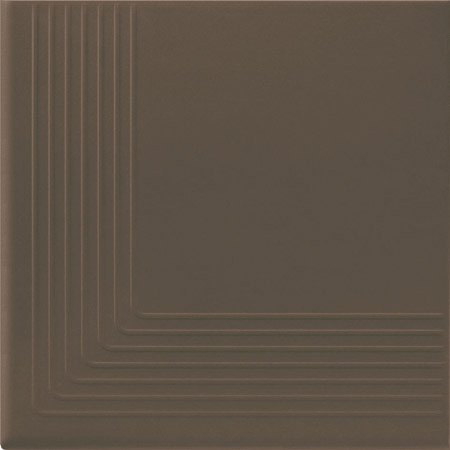 Ступени Opoczno Simple Brown Stopnica Narozna, цвет коричневый, поверхность матовая, квадрат, 300x300