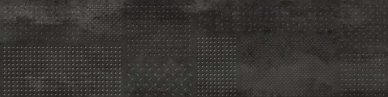 Декоративные элементы Novabell Forge Struttura Metal Mix Dark Rettificato FRG 911R, цвет чёрный тёмный, поверхность матовая структурированная, прямоугольник, 300x1200