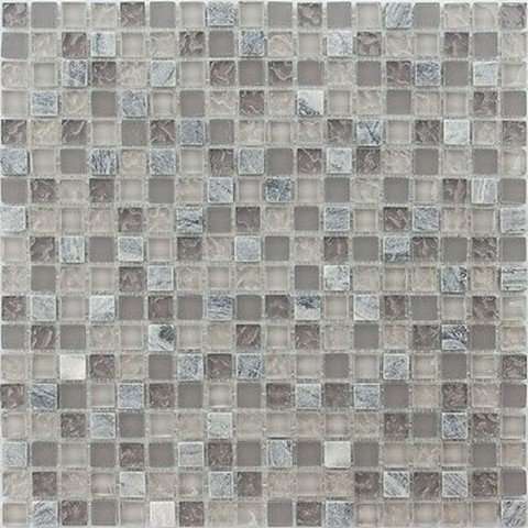 Мозаика Caramelle Mosaic Naturelle Sitka 4mm, цвет серый, поверхность глянцевая, квадрат, 305x305