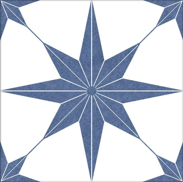 Керамогранит Codicer Stella Azul, цвет разноцветный, поверхность матовая, квадрат, 250x250