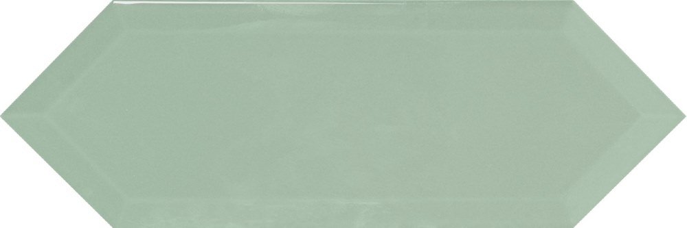 Керамическая плитка Monopole Cupidon Light Green Brillo Bisel, цвет зелёный, поверхность глянцевая, кабанчик шестиугольник, 100x300