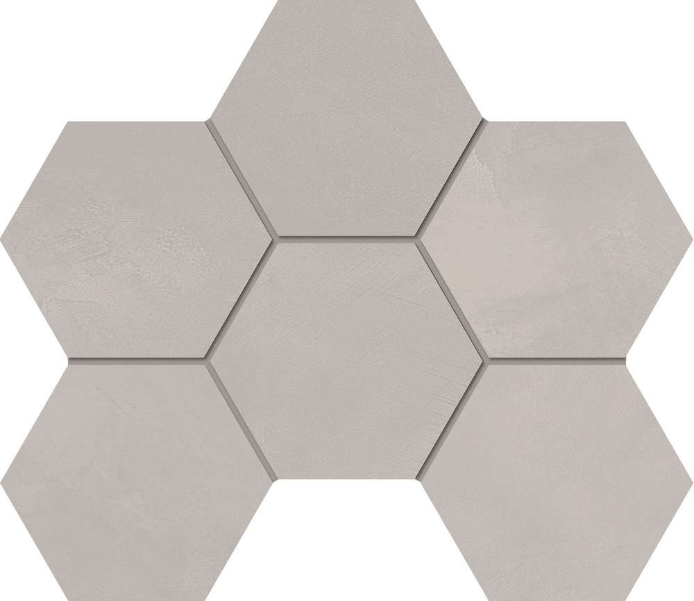 Мозаика Estima Graffito Mosaic Hexagon Light Grey GF01 70433, цвет серый, поверхность матовая, шестиугольник, 250x285
