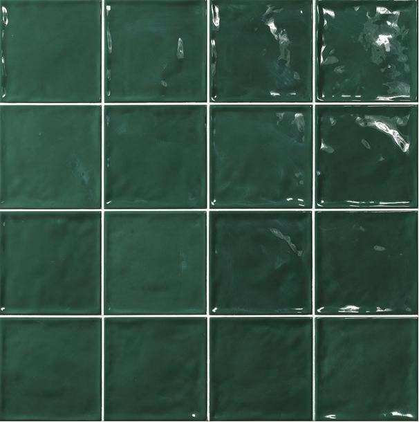 Керамическая плитка El Barco Chic Verde, цвет зелёный, поверхность глянцевая, квадрат, 150x150