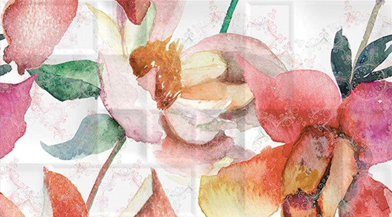 Панно Ceradim Surface Dec Florance Panno A, цвет разноцветный, поверхность глянцевая, прямоугольник, 250x450