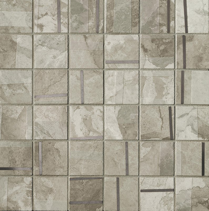 Мозаика Fap Kamu Grey Metal Mosaico fPG5, цвет серый, поверхность полированная, квадрат, 300x300