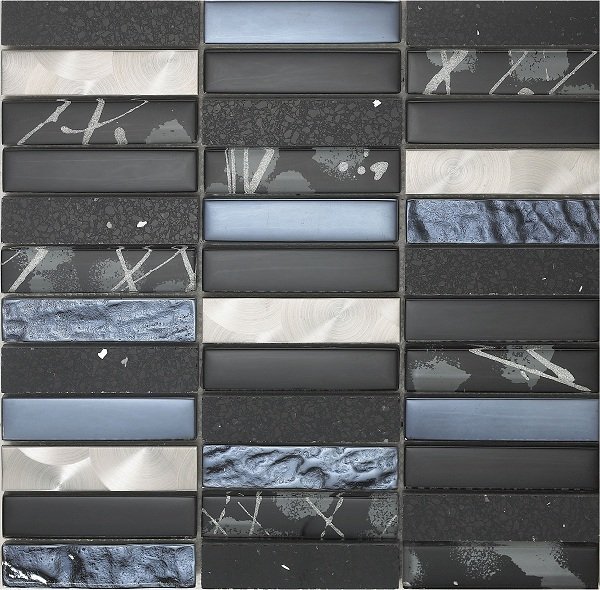 Мозаика Intermatex Artist Black, цвет серый, поверхность глянцевая, квадрат, 300x300