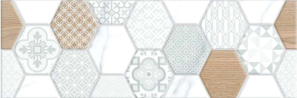 Керамическая плитка Emtile Avila Sot Patchwood, цвет белый серый коричневый, поверхность матовая, прямоугольник, 200x600