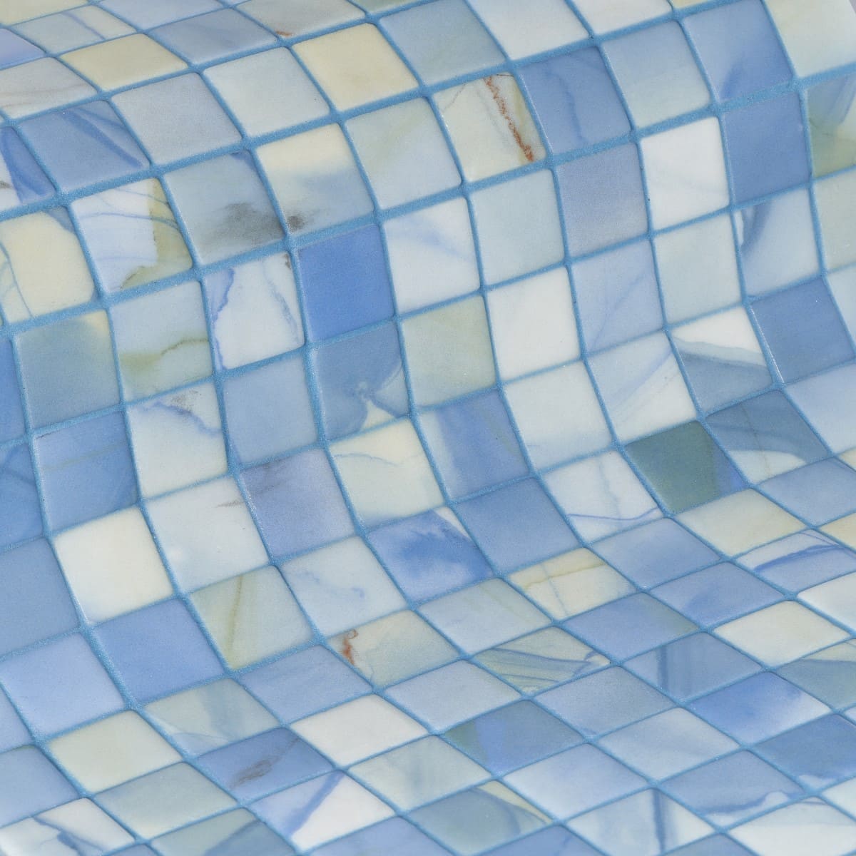 Мозаика Ezarri Aquarelle Washes, цвет голубой, поверхность матовая рельефная, прямоугольник, 313x495