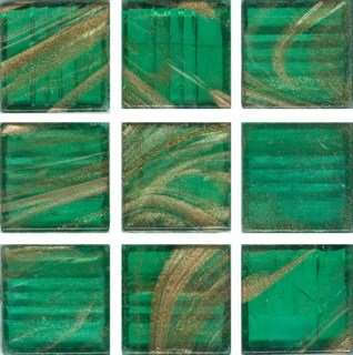 Мозаика Irida Fantasy И10.26(5), цвет зелёный, поверхность глянцевая, квадрат, 318x318