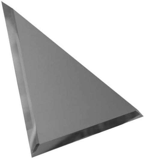 Керамическая плитка ДСТ Треугольная зеркальная графитовая матовая плитка с фацетом 10 мм ТЗГм1-04, цвет серый, поверхность матовая, квадрат, 300x300