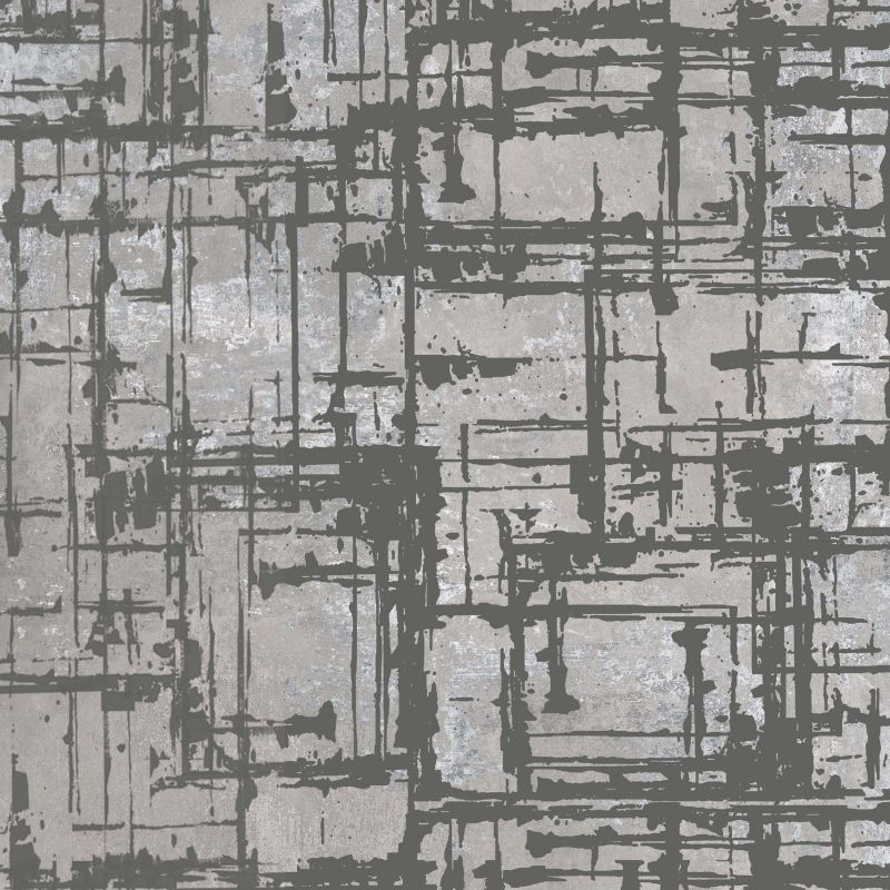 Керамогранит ABK Poetry Decor Lines Metal Cement PF60010671, цвет серый чёрный, поверхность натуральная, квадрат, 200x200