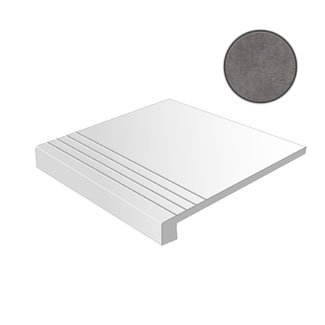 Ступени Vives Ruhr-SPR Plomo Gradone, цвет серый, поверхность полированная, прямоугольник с капиносом, 293x593