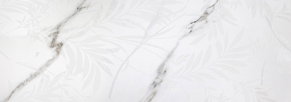 Керамогранит Fanal Carrara Leaves Wht Matt, цвет белый, поверхность матовая, прямоугольник, 316x900