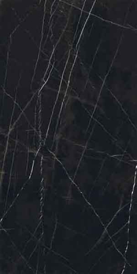 Широкоформатный керамогранит TAU Marquina Black B Polished, цвет чёрный, поверхность полированная, прямоугольник, 1600x3200