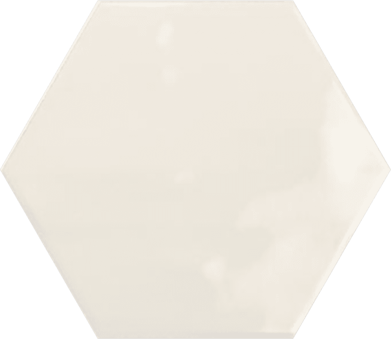 Керамическая плитка Ribesalbes Hex Ivory Glossy, цвет слоновая кость, поверхность глянцевая, шестиугольник, 150x173