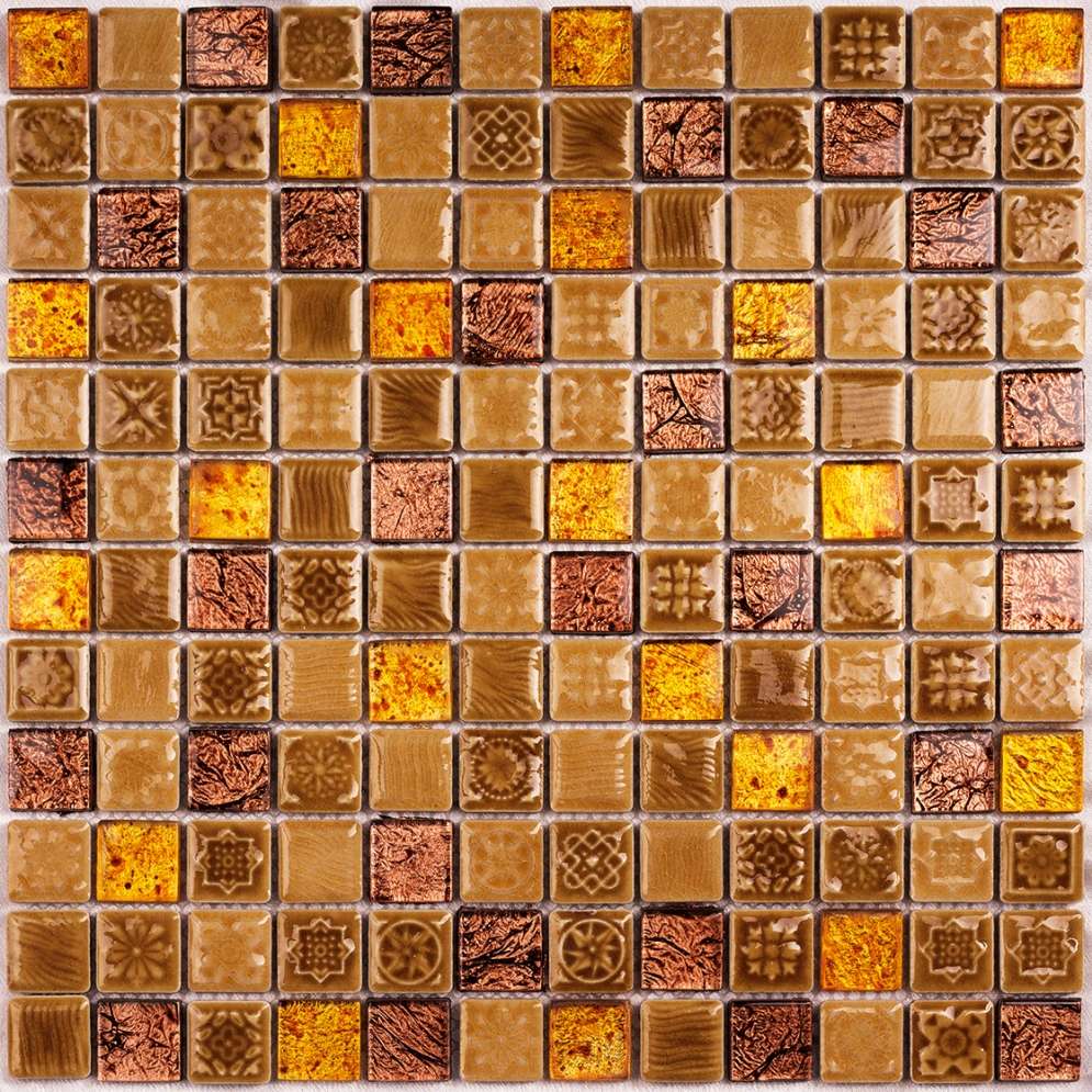 Мозаика Bonaparte Bonaparte Morocco Gold, цвет жёлтый, поверхность глянцевая, квадрат, 300x300