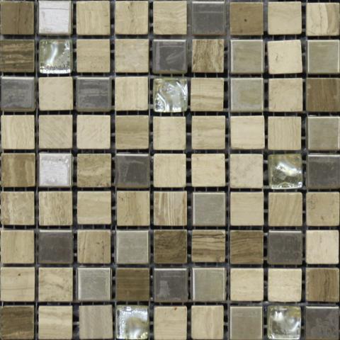Мозаика Bars Crystal Mosaic Смеси с металлом DHT 19 (15x15 mm), цвет разноцветный, поверхность глянцевая, квадрат, 300x300