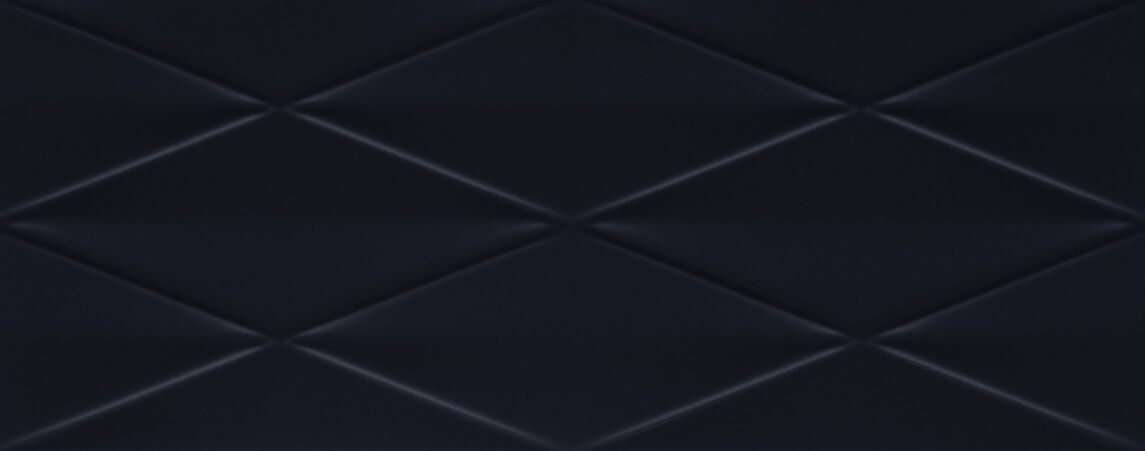 Керамическая плитка Tubadzin Abisso Navy Str, цвет чёрный, поверхность структурированная, прямоугольник, 298x748