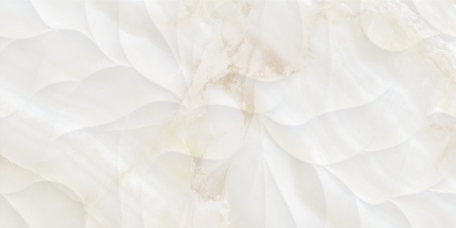 Керамическая плитка Kerasol Opalo Leaves Frio Rectificado, цвет белый, поверхность глянцевая, прямоугольник, 300x600