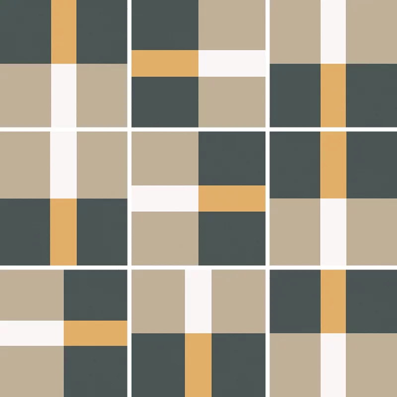 Керамогранит Equipe Bauhome Band Cold 27688, цвет разноцветный, поверхность матовая, квадрат, 200x200