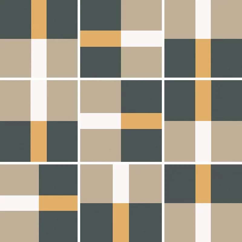 Керамогранит Equipe Bauhome Band Cold 27688, цвет разноцветный, поверхность матовая, квадрат, 200x200
