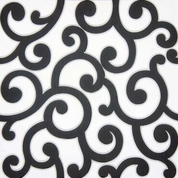 Керамическая плитка Infinity Elegace Chic Bianco-Nero, цвет чёрно-белый, поверхность глянцевая, квадрат, 300x300